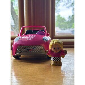 Fisher Price Little People Barbie Convertible With Figure Pink Car Toy With Smil